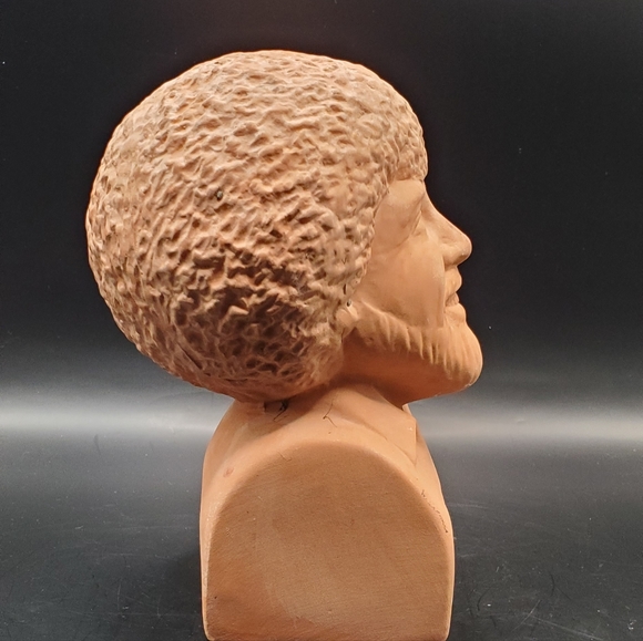Bob Ross Artist Vintage Look Terracotta Redware Clay Chia Pet Pottery Head Bust - Picture 5 of 11